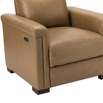 Fauteuil inclinable électrique classique contemporain Alicia 34,65 pouces de large en cuir véritable avec port USB
