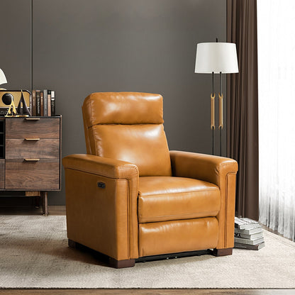 Fauteuil inclinable électrique classique contemporain Alicia 34,65 pouces de large en cuir véritable avec port USB