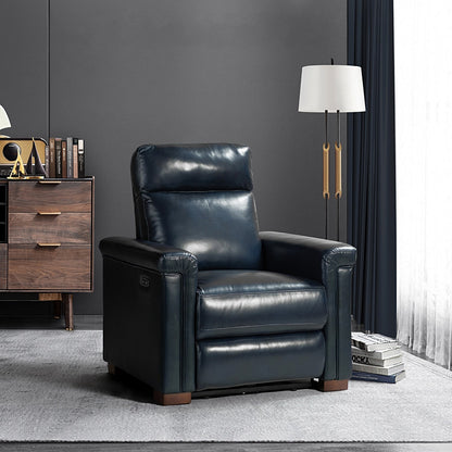Fauteuil inclinable électrique classique contemporain Alicia 34,65 pouces de large en cuir véritable avec port USB