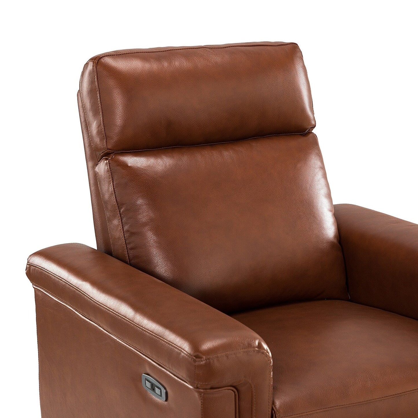 Fauteuil inclinable électrique classique contemporain Alicia 34,65 pouces de large en cuir véritable avec port USB
