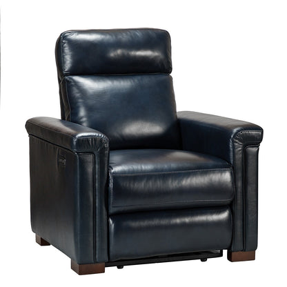 Fauteuil inclinable électrique classique contemporain Alicia 34,65 pouces en cuir véritable avec port USB (lot de 2)