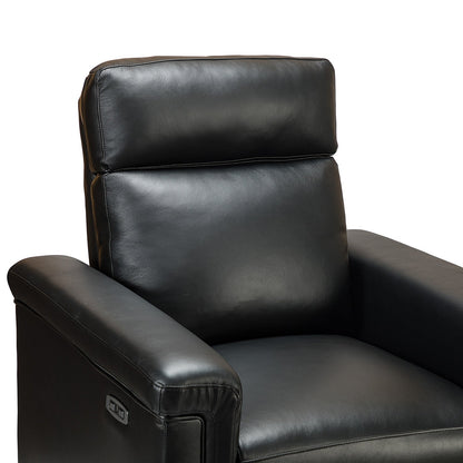 Fauteuil inclinable électrique classique contemporain Alicia 34,65 pouces en cuir véritable avec port USB (lot de 2)