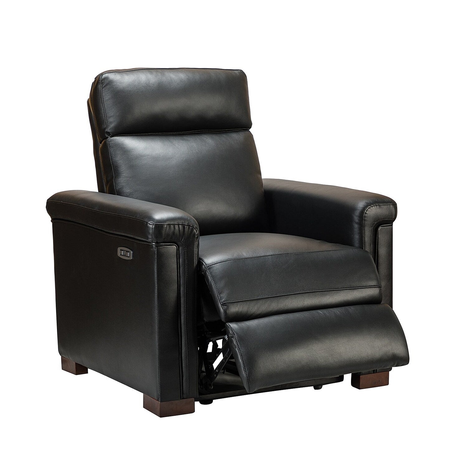 Fauteuil inclinable électrique classique contemporain Alicia 34,65 pouces en cuir véritable avec port USB (lot de 2)