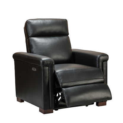 Fauteuil inclinable électrique classique contemporain Alicia 34,65 pouces en cuir véritable avec port USB (lot de 2)