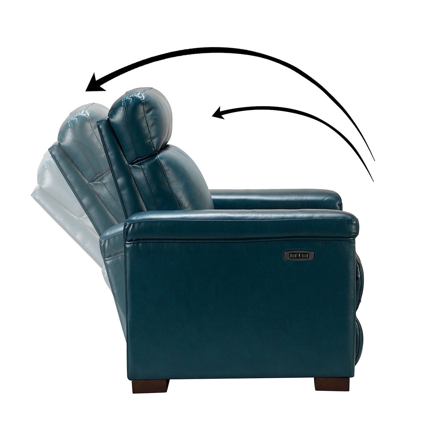 Fauteuil inclinable électrique classique contemporain Alicia 34,65 pouces en cuir véritable avec port USB (lot de 2)