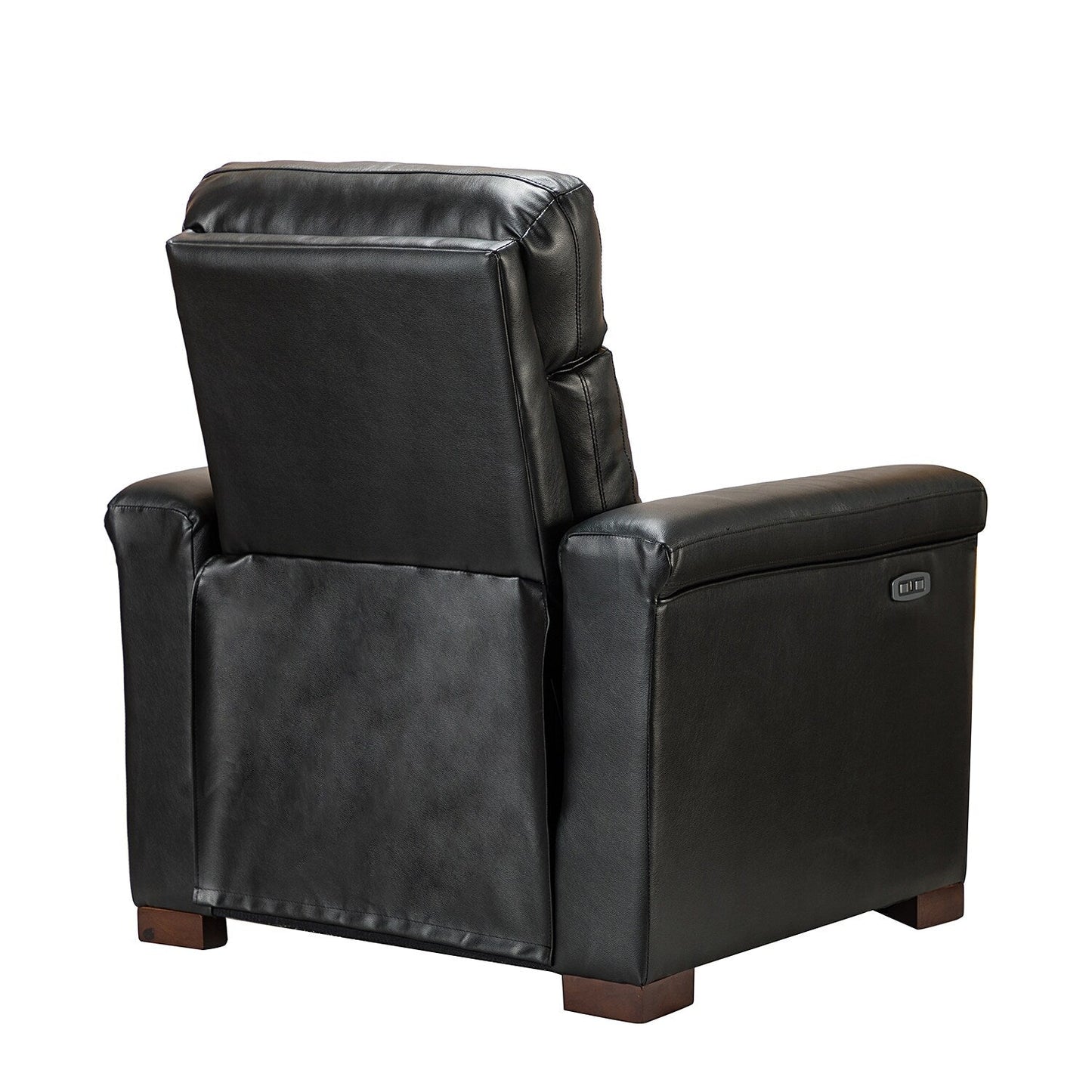 Fauteuil inclinable électrique classique contemporain Alicia 34,65 pouces en cuir véritable avec port USB (lot de 2)
