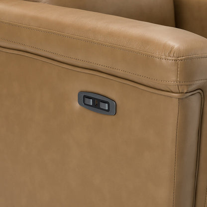 Fauteuil inclinable électrique classique contemporain Alicia 34,65 pouces en cuir véritable avec port USB (lot de 2)