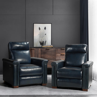 Fauteuil inclinable électrique classique contemporain Alicia 34,65 pouces en cuir véritable avec port USB (lot de 2)