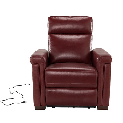 Fauteuil inclinable électrique classique contemporain Alicia 34,65 pouces en cuir véritable avec port USB (lot de 2)