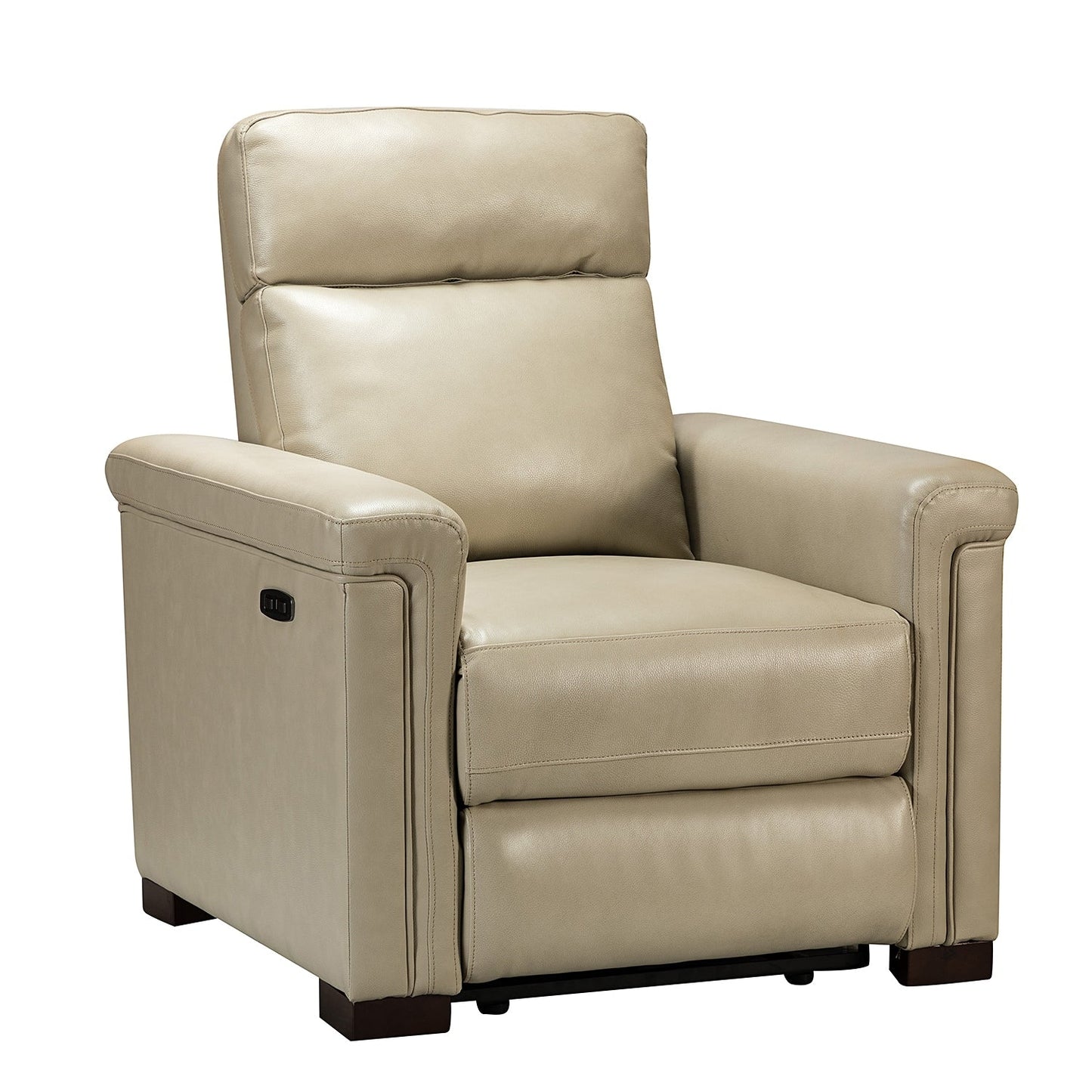 Fauteuil inclinable électrique classique contemporain Alicia 34,65 pouces en cuir véritable avec port USB (lot de 2)
