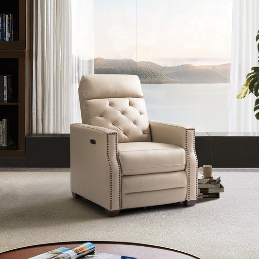 Fauteuil inclinable électrique Alina 31,50 pouces en cuir véritable avec port USB