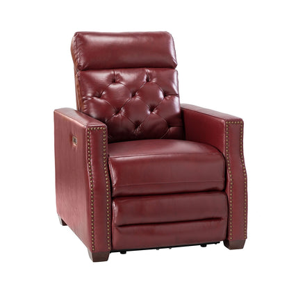 Fauteuil inclinable électrique Alina 31,50 pouces en cuir véritable avec port USB