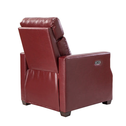 Fauteuil inclinable électrique Alina 31,50 pouces en cuir véritable avec port USB