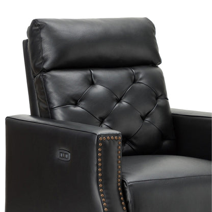 Fauteuil inclinable électrique Alina 31,50 pouces en cuir véritable avec port USB