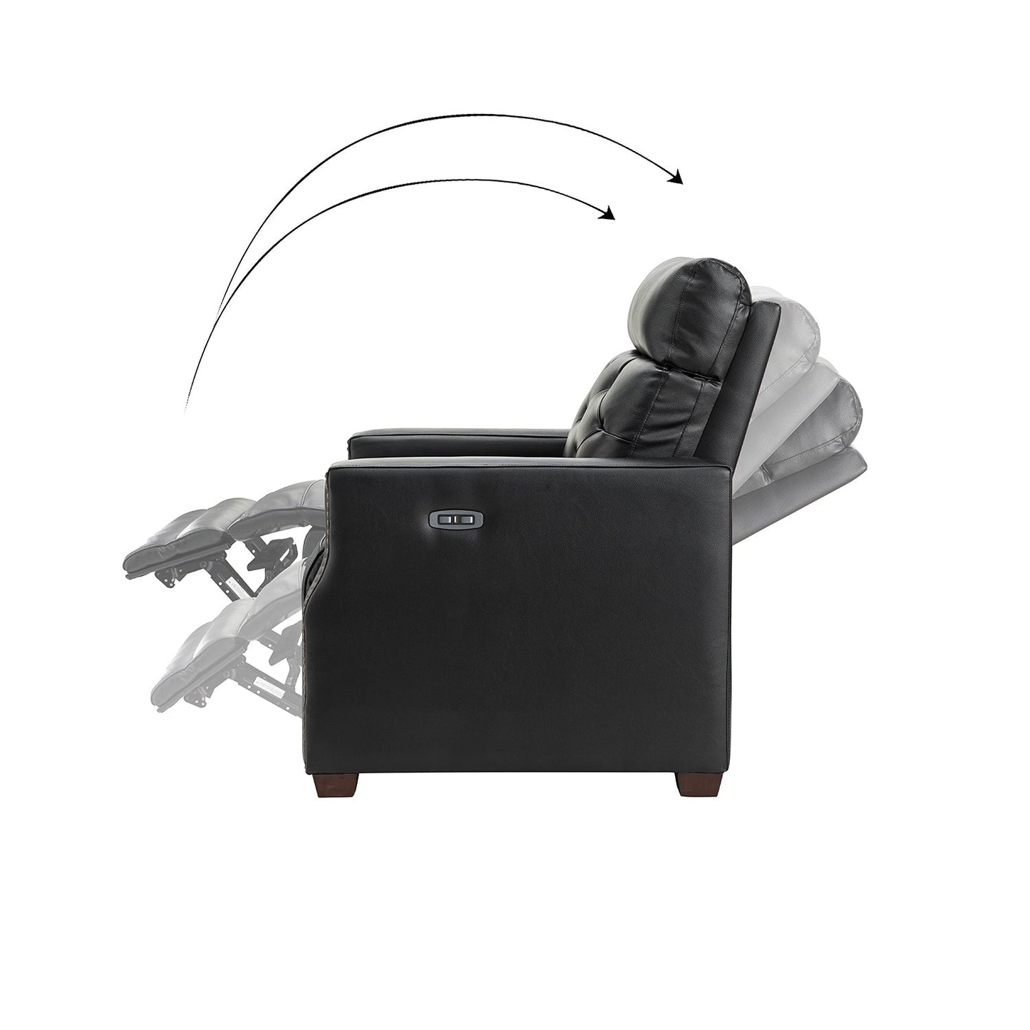 Fauteuil inclinable électrique Alina 31,50 pouces en cuir véritable avec port USB
