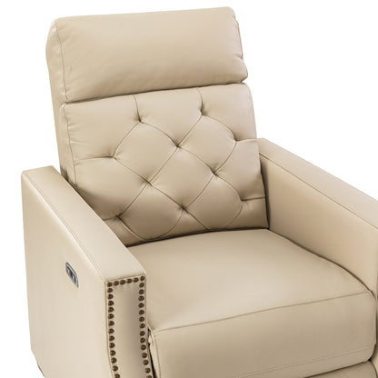 Fauteuil inclinable électrique Alina 31,50 pouces de large en cuir véritable avec port USB, lot de 2