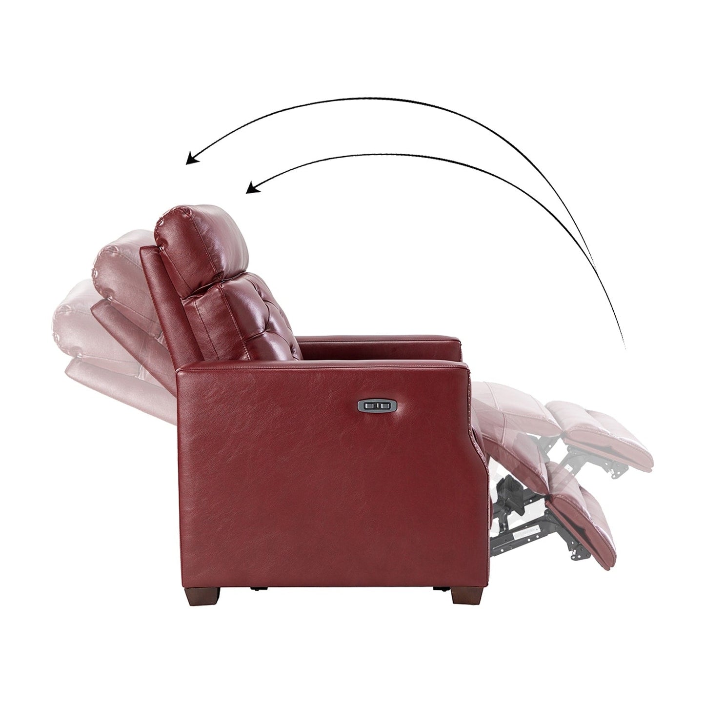 Fauteuil inclinable électrique Alina 31,50 pouces de large en cuir véritable avec port USB, lot de 2