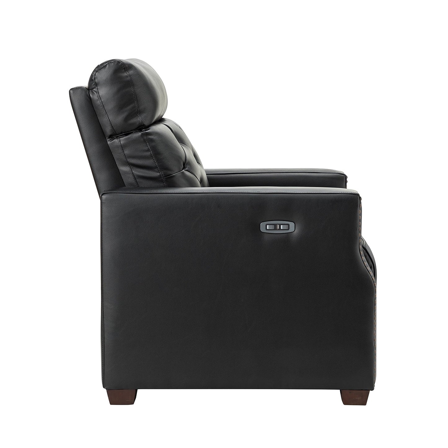 Fauteuil inclinable électrique Alina 31,50 pouces de large en cuir véritable avec port USB, lot de 2