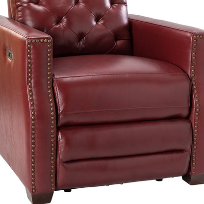 Fauteuil inclinable électrique Alina 31,50 pouces de large en cuir véritable avec port USB, lot de 2