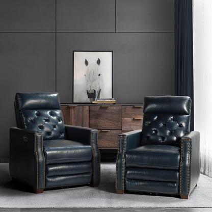 Fauteuil inclinable électrique Alina 31,50 pouces de large en cuir véritable avec port USB, lot de 2