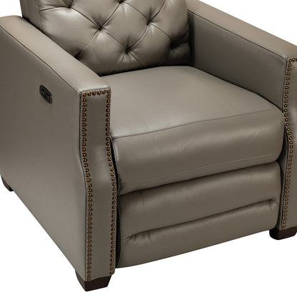 Fauteuil inclinable électrique Alina 31,50 pouces en cuir véritable avec port USB