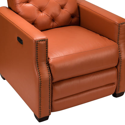 Fauteuil inclinable électrique Alina 31,50 pouces en cuir véritable avec port USB