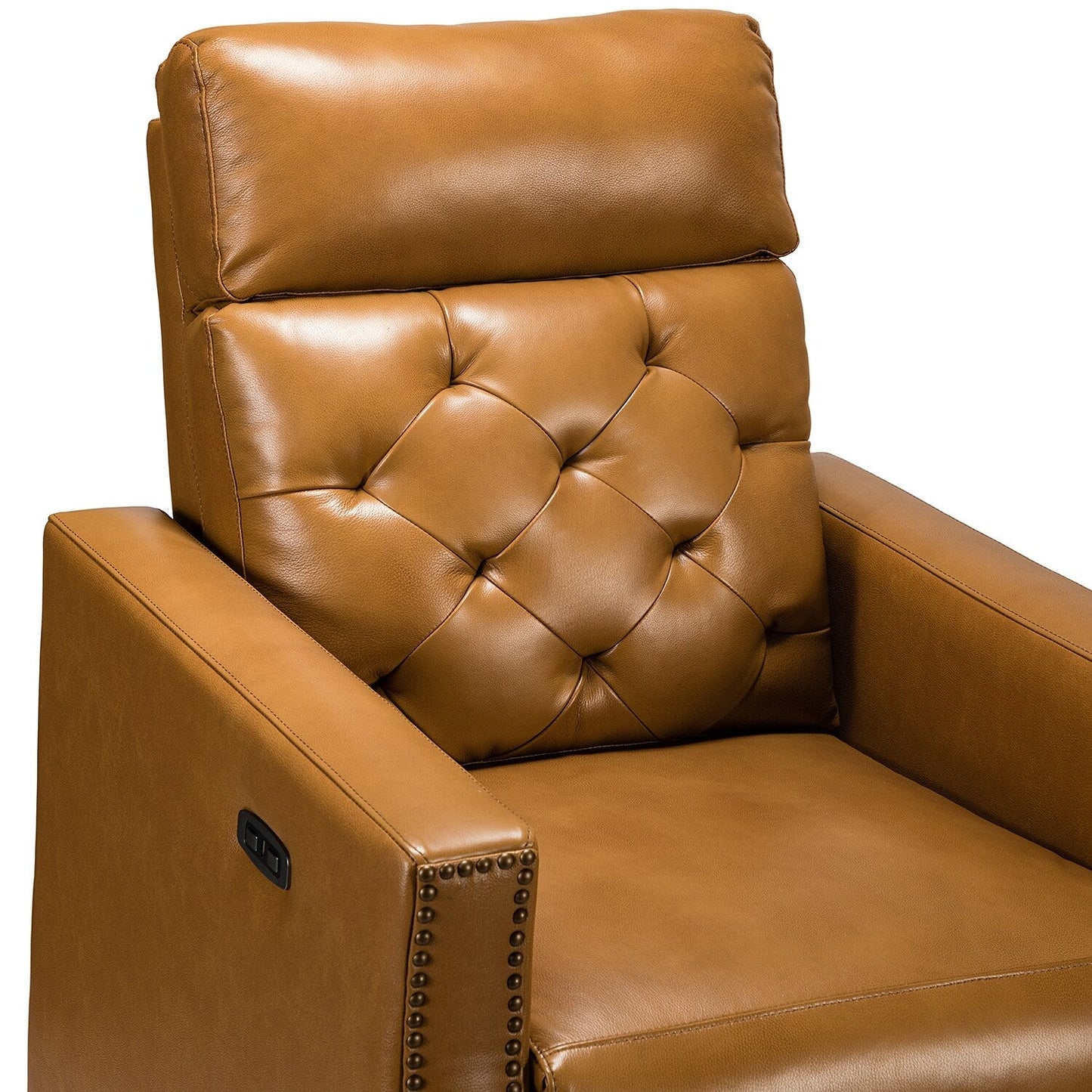 Fauteuil inclinable électrique Alina 31,50 pouces en cuir véritable avec port USB