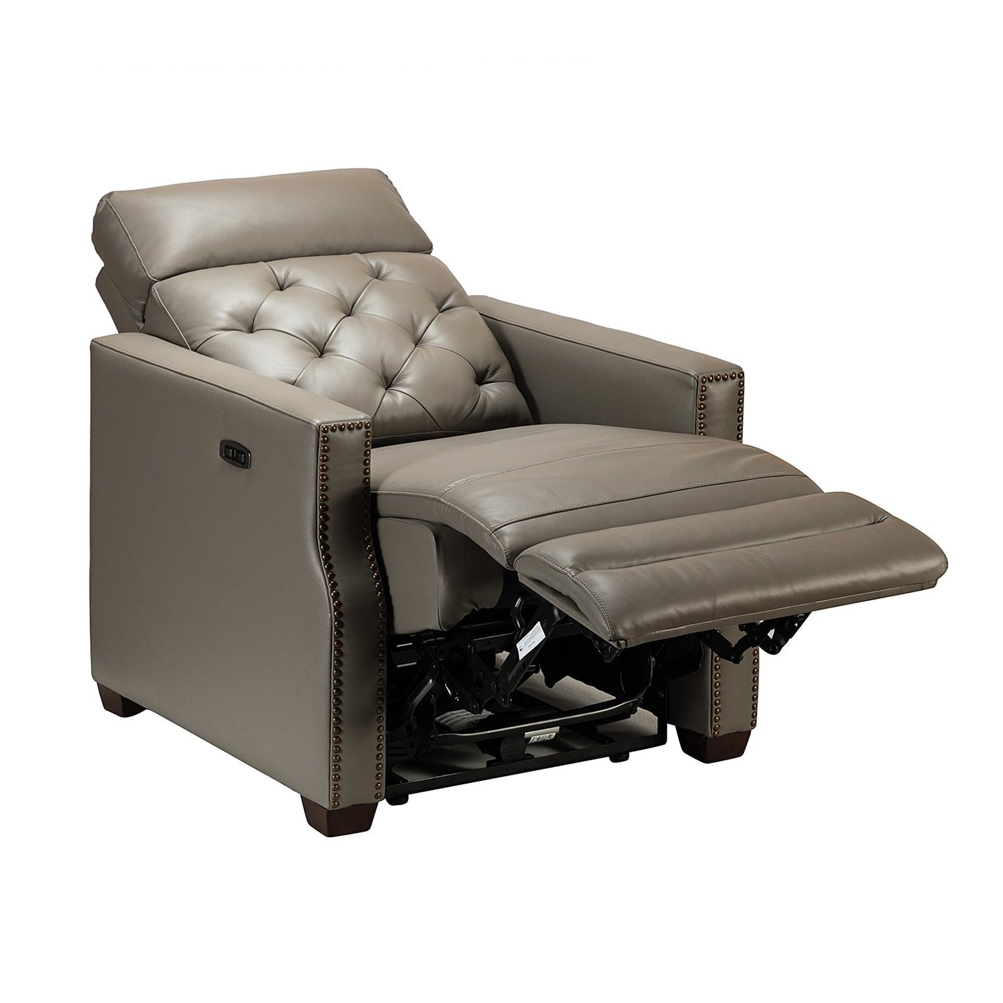 Fauteuil inclinable électrique Alina 31,50 pouces en cuir véritable avec port USB