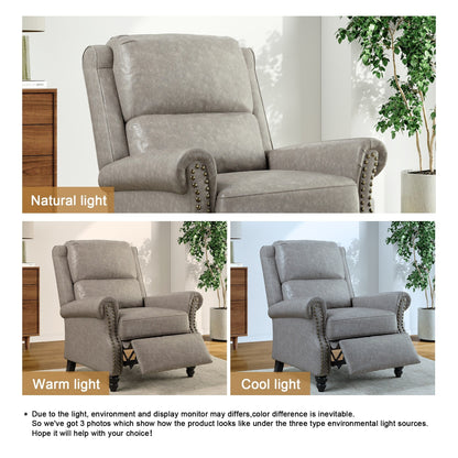 Fauteuil inclinable Alisa 35 po de largeur en cuir végétalien et lin