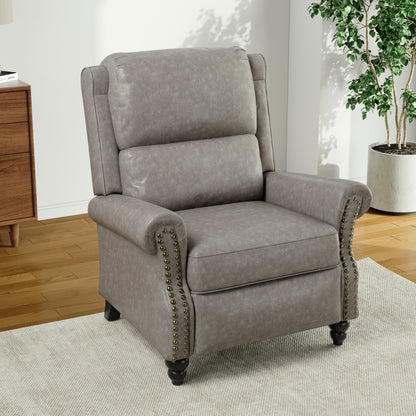 Fauteuil inclinable Alisa 35 po de largeur en cuir végétalien et lin