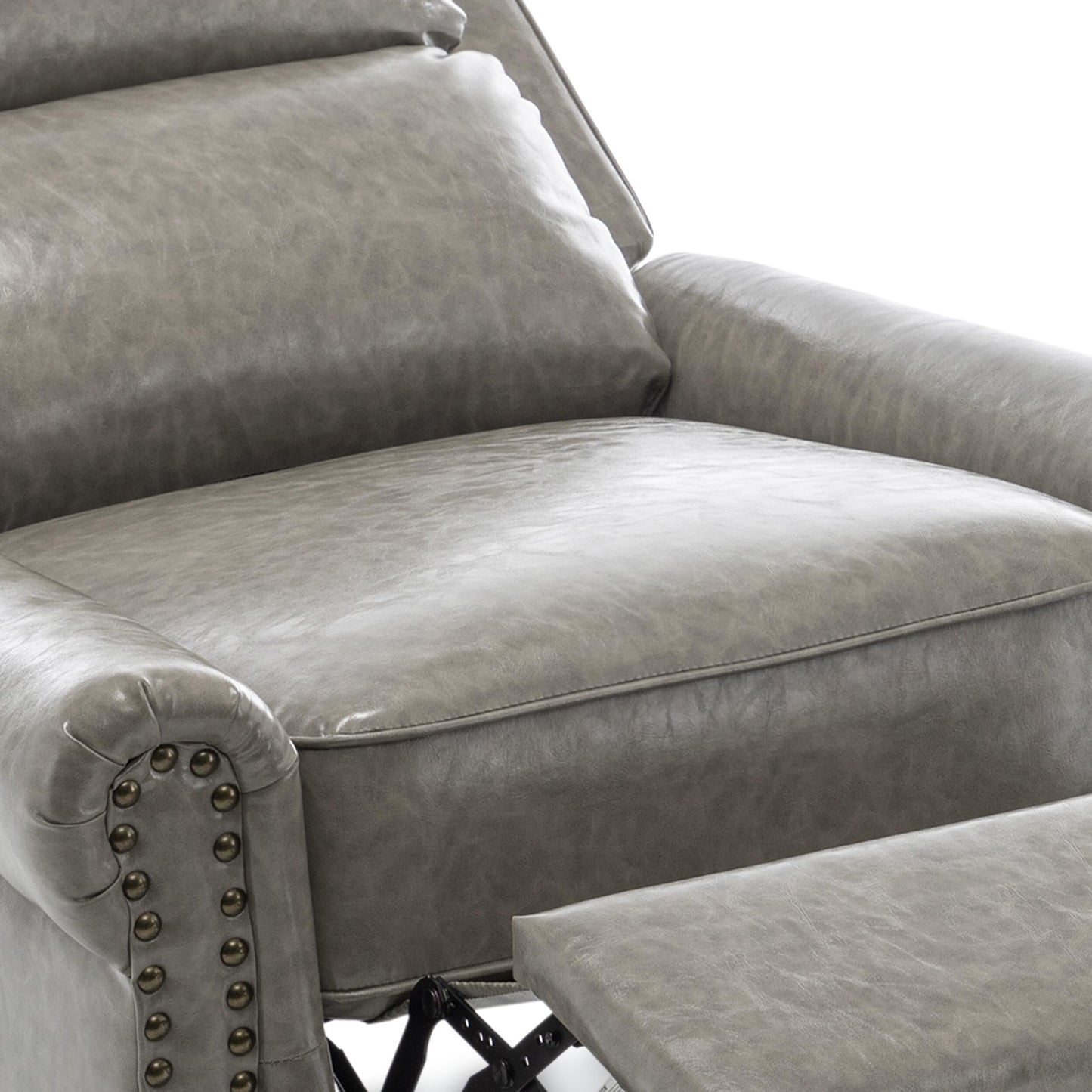 Fauteuil inclinable Alisa 35 po de largeur en cuir végétalien et lin