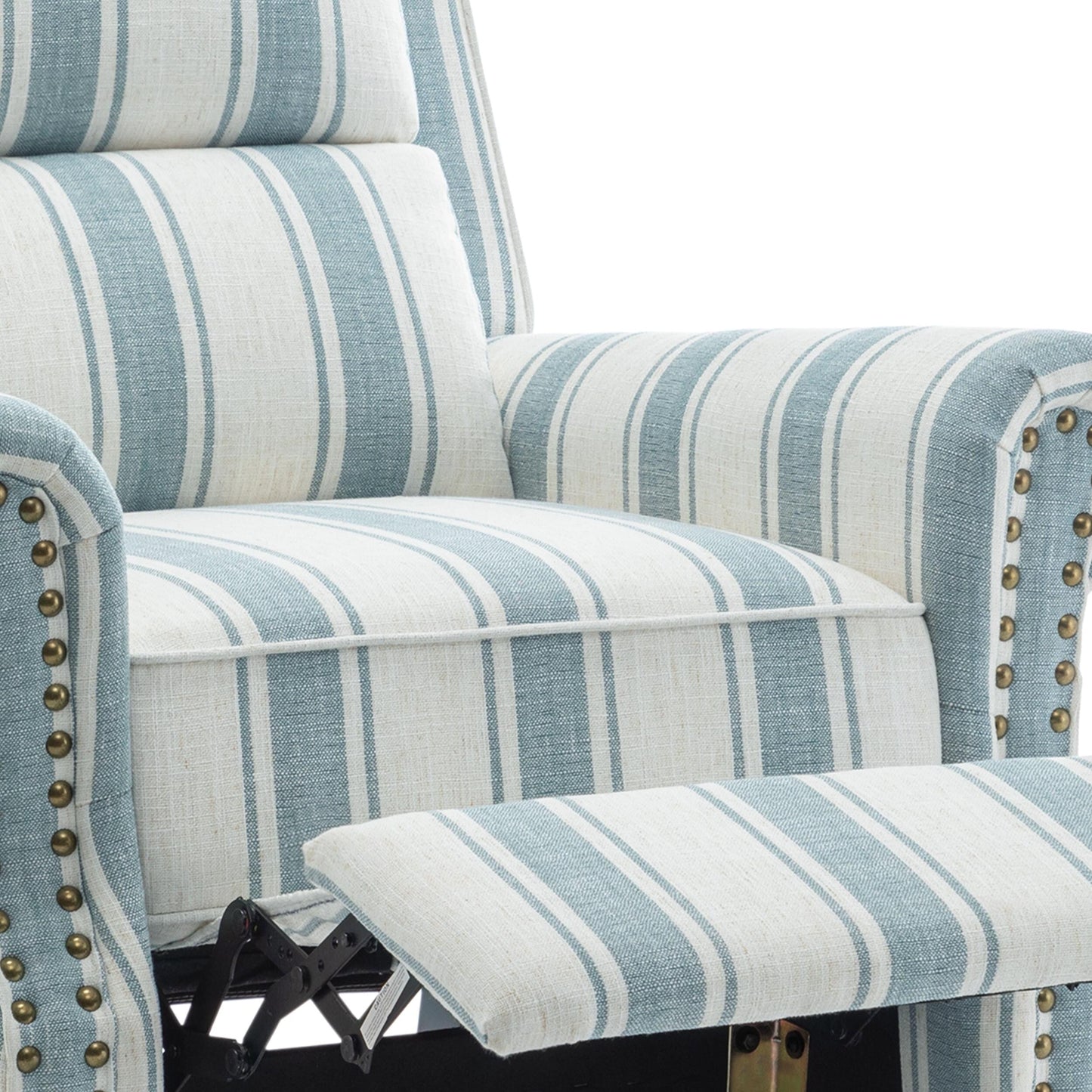 Fauteuil inclinable Alisa 35 po de largeur en cuir végétalien et lin