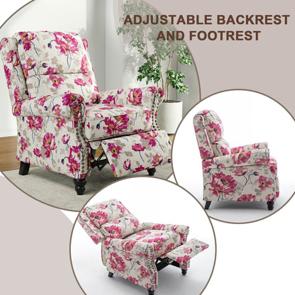 Fauteuil inclinable Alisa 35 po de largeur en cuir végétalien et lin