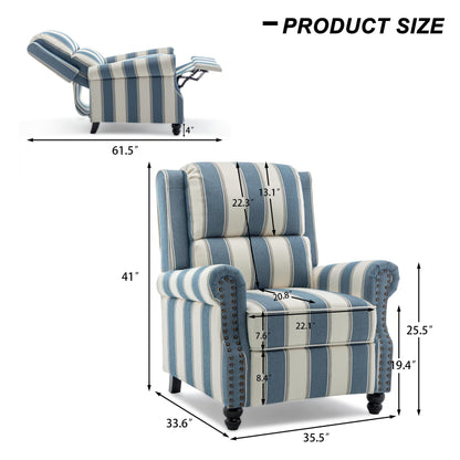 Fauteuil inclinable Alisa 35 po de largeur en cuir végétalien et lin