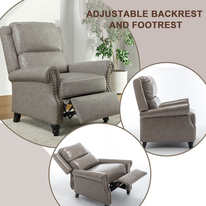 Fauteuil inclinable Alisa 35 po de largeur en cuir végétalien et lin