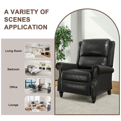 Fauteuil inclinable Alisa 35 po de largeur en cuir végétalien et lin