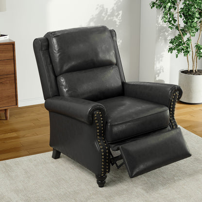 Fauteuil inclinable Alisa 35 po de largeur en cuir végétalien et lin