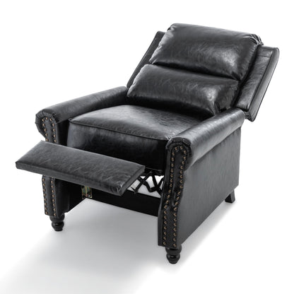 Fauteuil inclinable Alisa 35 po de largeur en cuir végétalien et lin