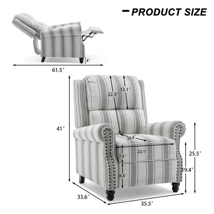 Fauteuil inclinable Alisa 35 po de largeur en cuir végétalien et lin