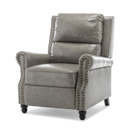 Fauteuil inclinable Alisa 35 po de largeur en cuir végétalien et lin