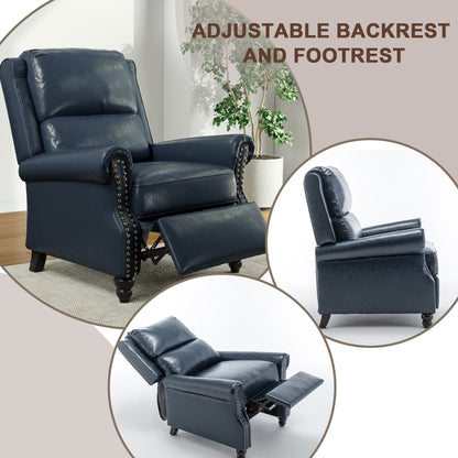 Fauteuil inclinable Alisa 35 po de largeur en cuir végétalien et lin