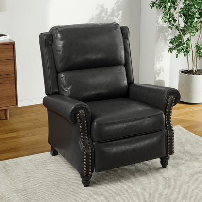 Fauteuil inclinable Alisa 35 po de largeur en cuir végétalien et lin