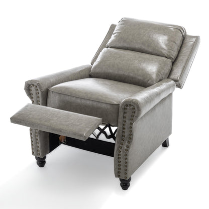 Fauteuil inclinable Alisa 35 po de largeur en cuir végétalien et lin