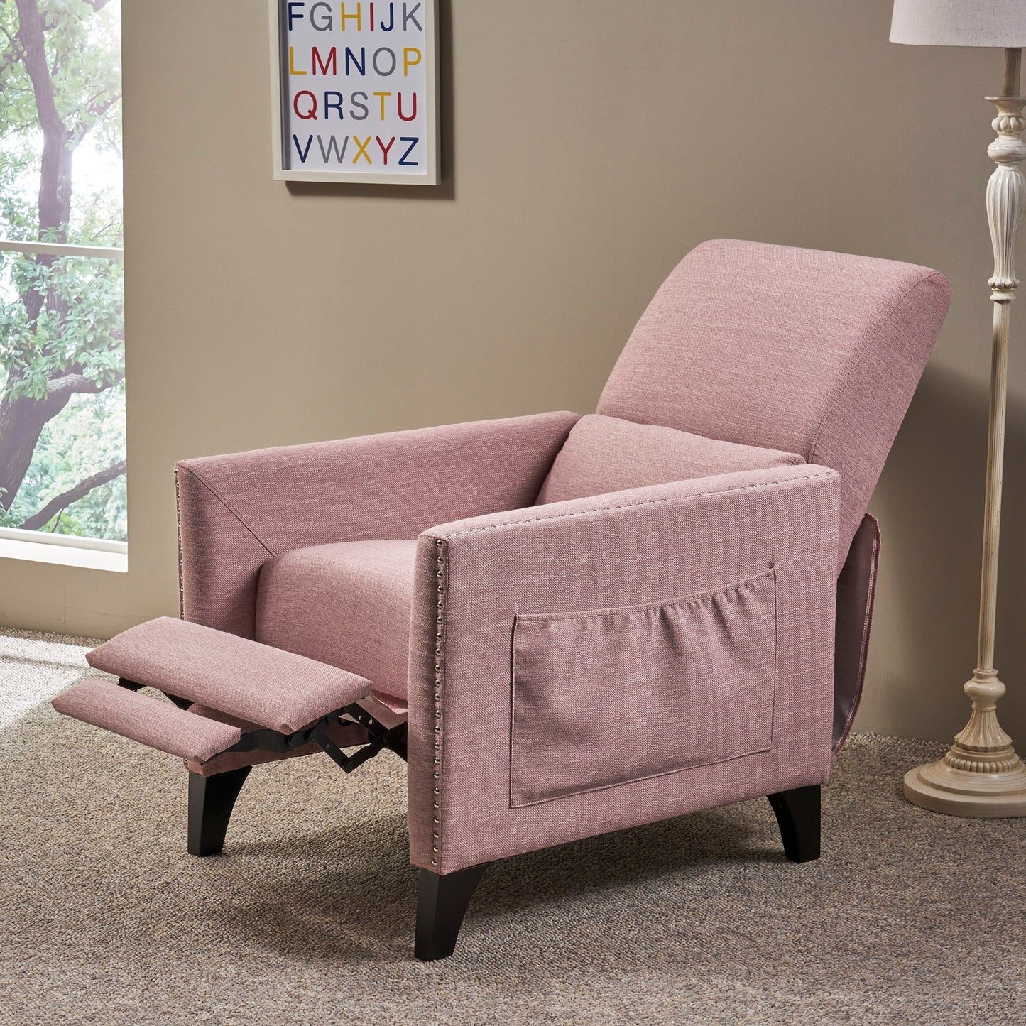 Fauteuil inclinable contemporain en tissu Alscot par Christopher Knight Home