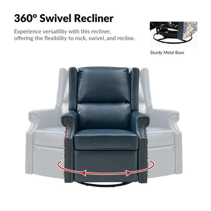 Fauteuil inclinable pivotant Amelia en similicuir avec coutures florales par HULALA HOME