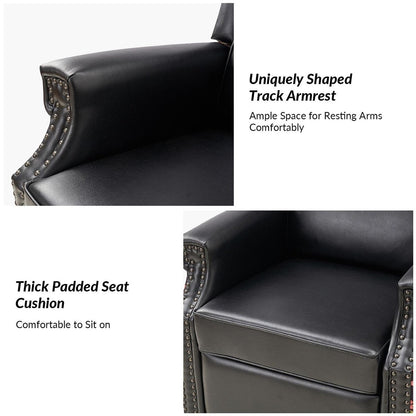 Fauteuil inclinable pivotant Amelia en similicuir avec coutures florales par HULALA HOME