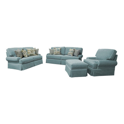 Canapé American Furniture Classics modèle Coastal Aqua Series avec quatre coussins décoratifs