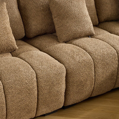 Canapé capitonné américain avec pouf - 3 places, 1 pouf