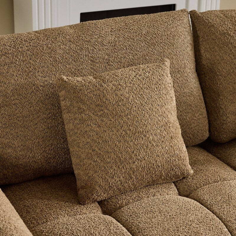 Canapé capitonné américain avec pouf - 3 places, 1 pouf