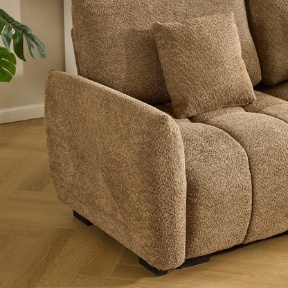 Canapé capitonné américain avec pouf - 3 places, 1 pouf